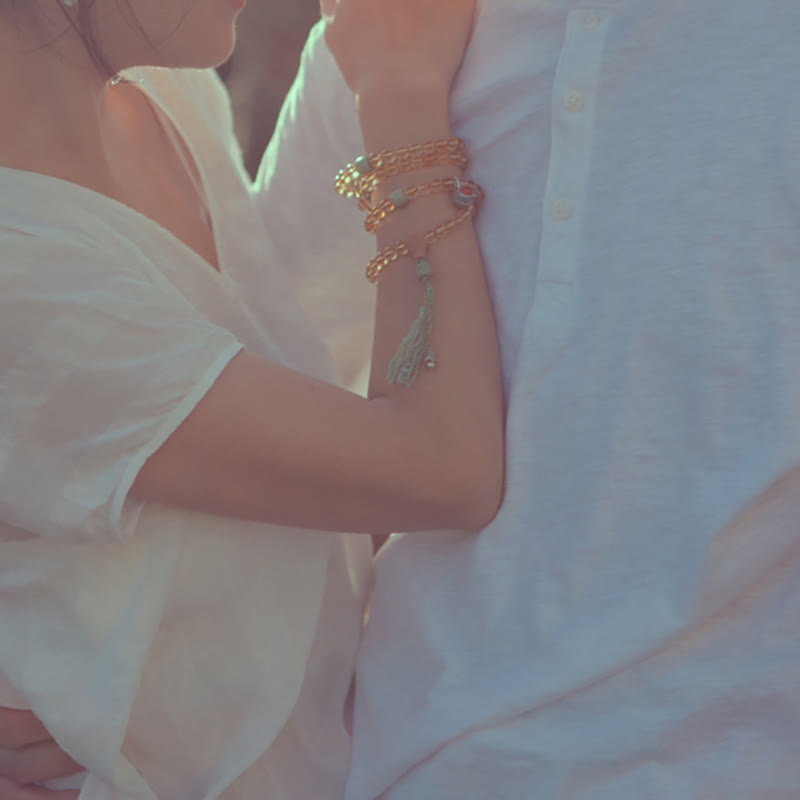 Bracelet Mala en citrine à 108 perles pour la prospérité et la protection