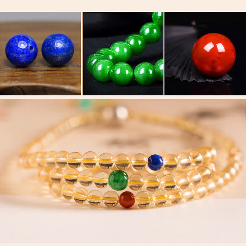 Bracelet Mala 108 perles en citrine et agate rouge pour la méditation