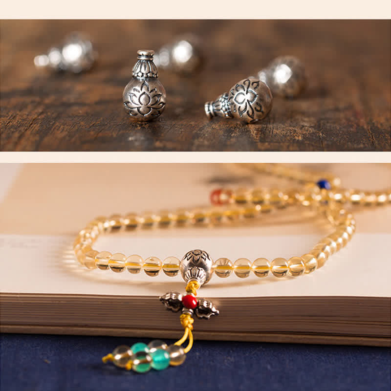 Bracelet Mala 108 perles en citrine et agate rouge pour la méditation