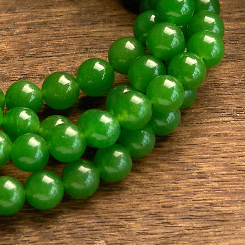Bracelet Mala en jade cyan à 108 perles pour la chance et la guérison