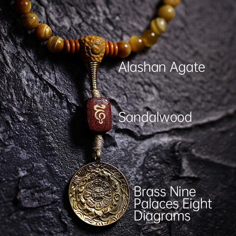 Bracelet Mala de protection en œil de tigre de 108 perles de 6 mm ou 8 mm