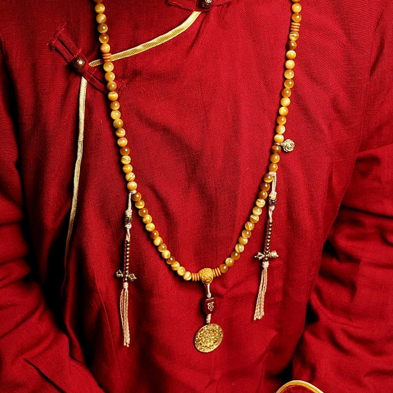 Bracelet Mala de protection en œil de tigre de 108 perles de 6 mm ou 8 mm