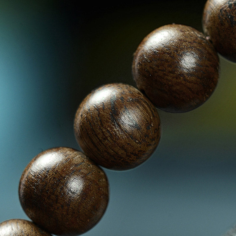 Bracelet de méditation en bois d'agar 108 perles 6 mm et 8 mm