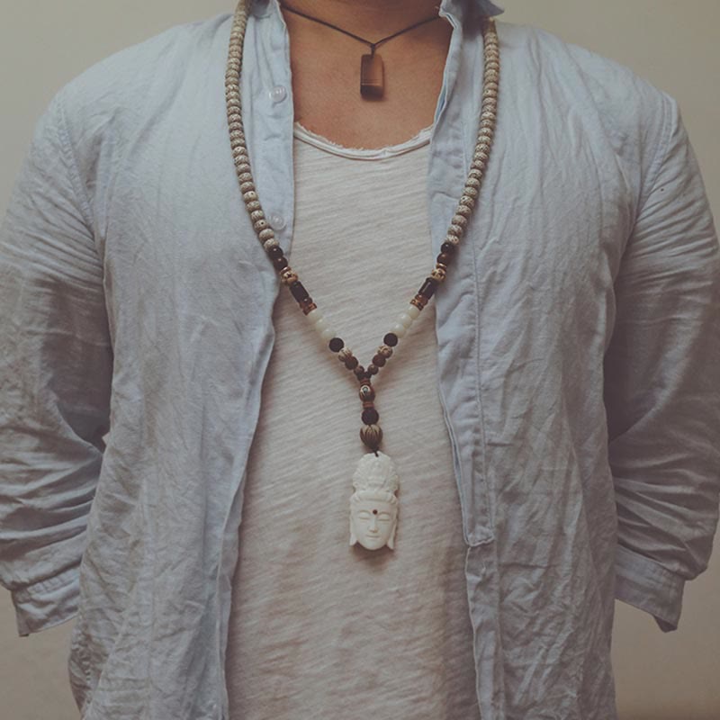 Bracelet Mala Bodhi Seed 108 perles | Avalokitesvara Pixiu Guan Gong