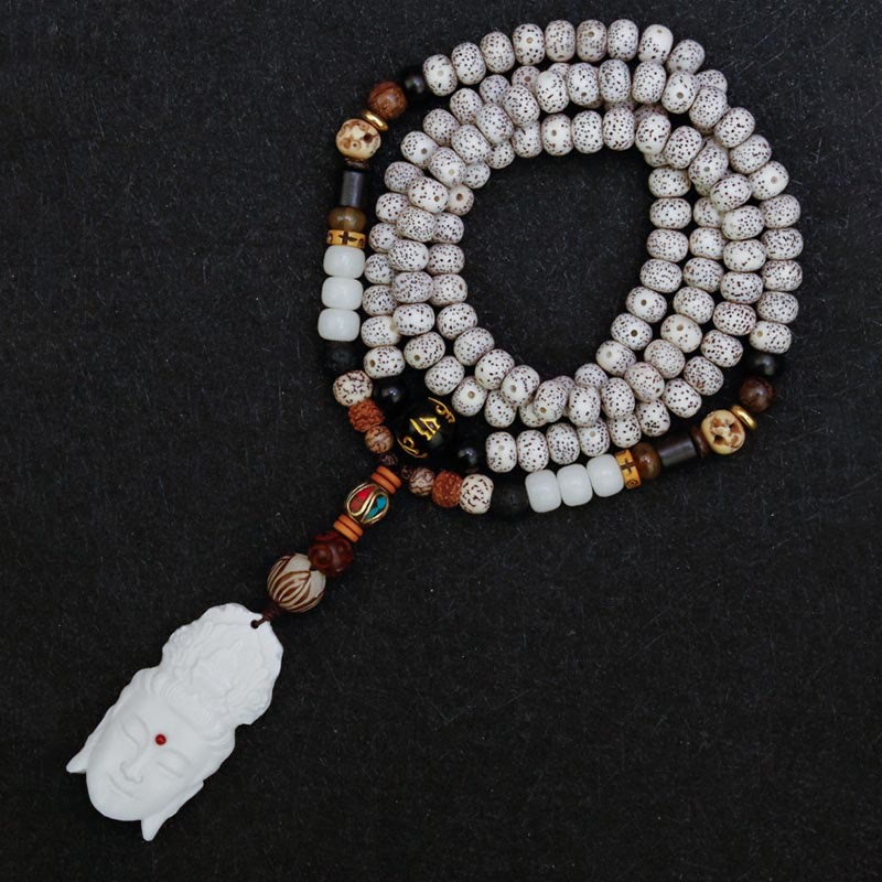 Bracelet Mala Bodhi Seed 108 perles | Avalokitesvara Pixiu Guan Gong