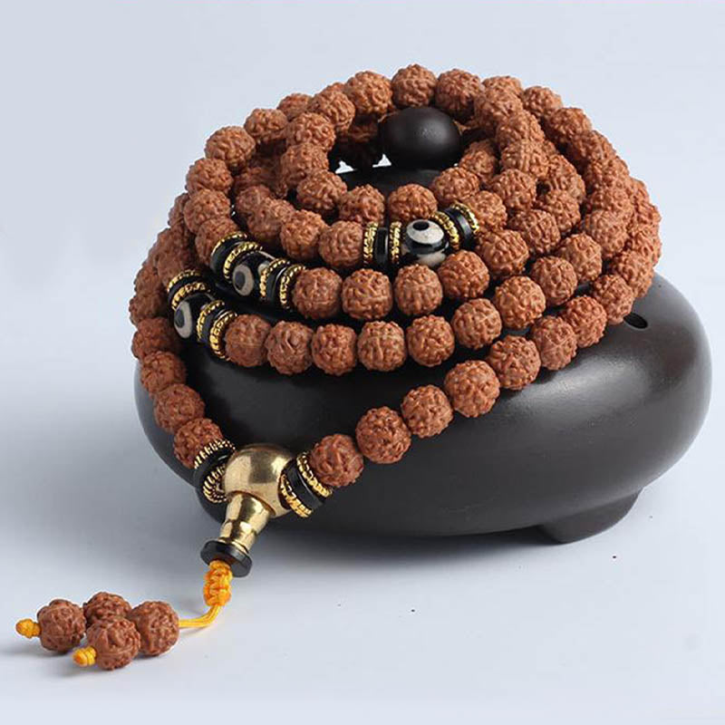 Bracelet Mala Bodhi Seed 108 perles pour la méditation et la chance
