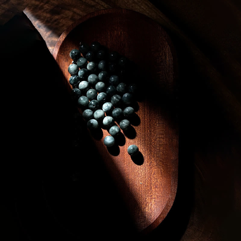 Bracelet Mala 108 perles en pierre œil d'aigle pour une énergie positive