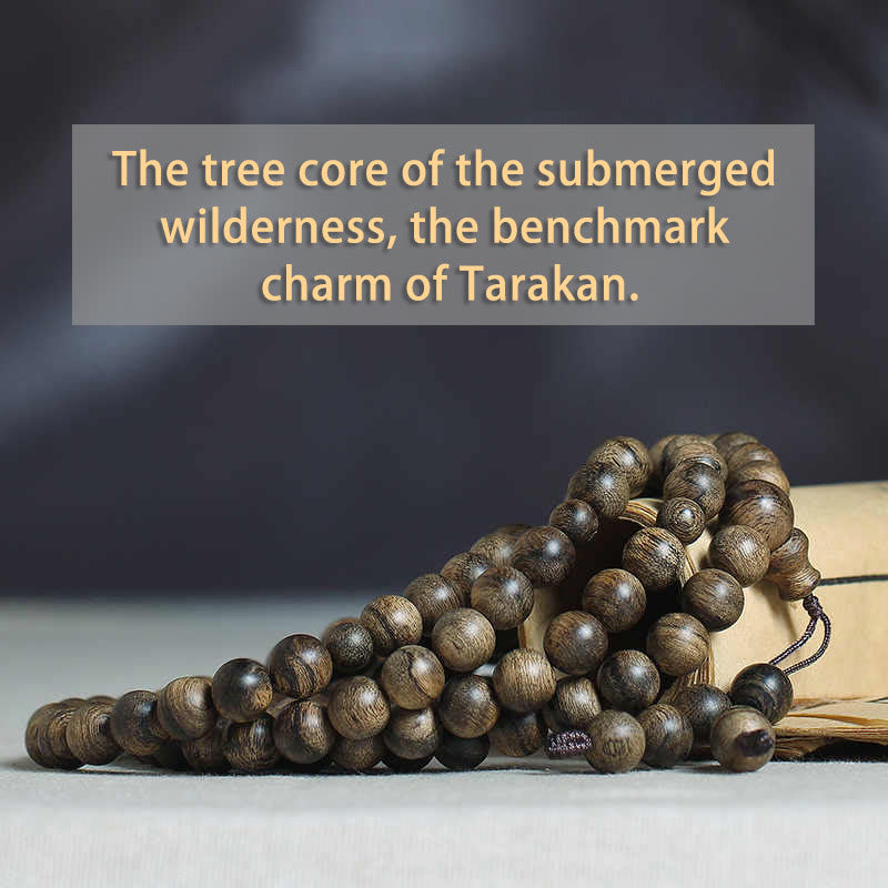Bracelet Mala en bois d'agar Tarakan de 108 perles pour la protection