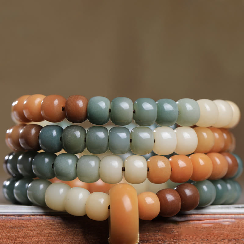 Bracelet Mala Bodhi Seed Mala de 108 perles avec Tara verte pour la paix