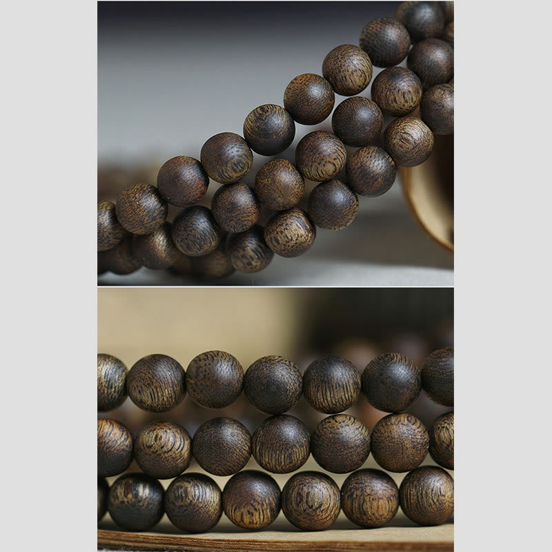 Bracelet Mala en bois d'agar 108 perles pour l'équilibre et la force