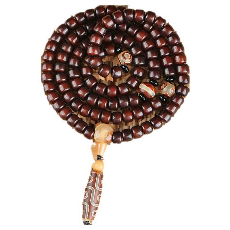 Bracelet porte-bonheur en jade Dzi à trois yeux et neuf yeux, 108 perles Mala