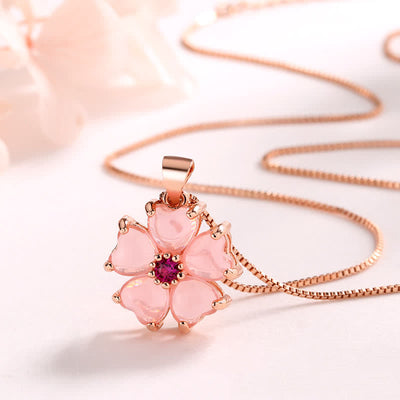Collier cœur en cristal rose | Pendentif en cuivre apaisant