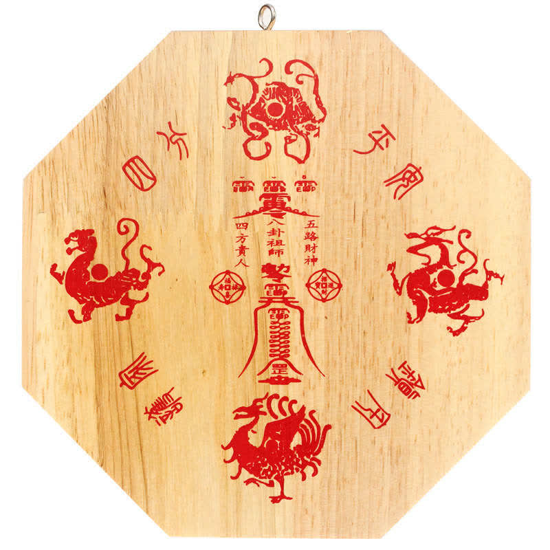Miroir Feng Shui Bagua en bois de pêcher de 10 cm pour l'équilibre