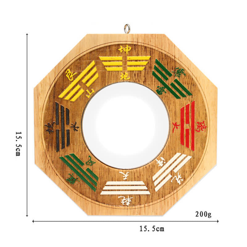 Miroir Feng Shui Bagua en bois de pêcher de 10 cm pour l'équilibre