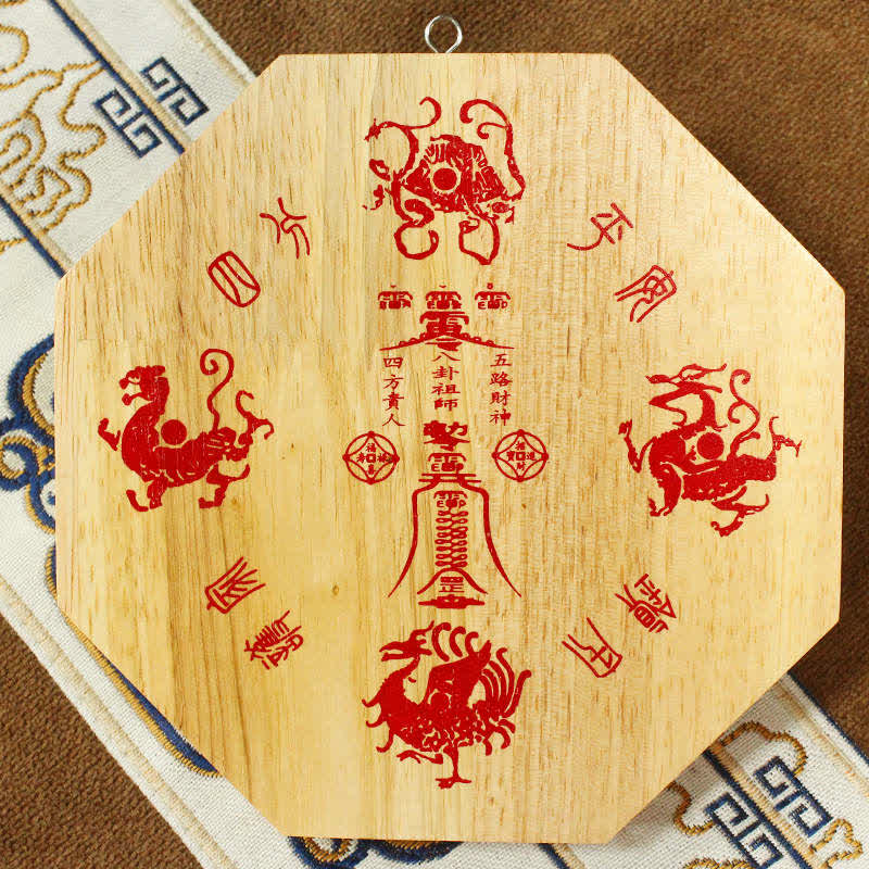 Miroir Feng Shui Bagua en bois de pêcher de 10 cm pour l'équilibre