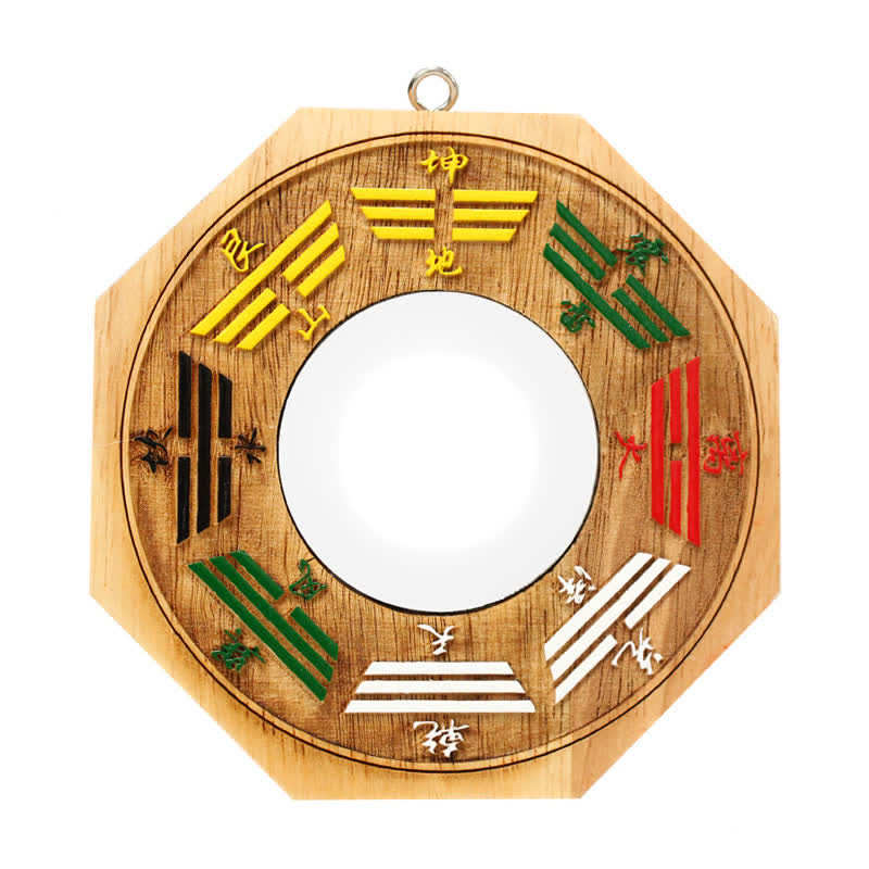 Miroir Feng Shui Bagua en bois de pêcher de 10 cm pour l'équilibre