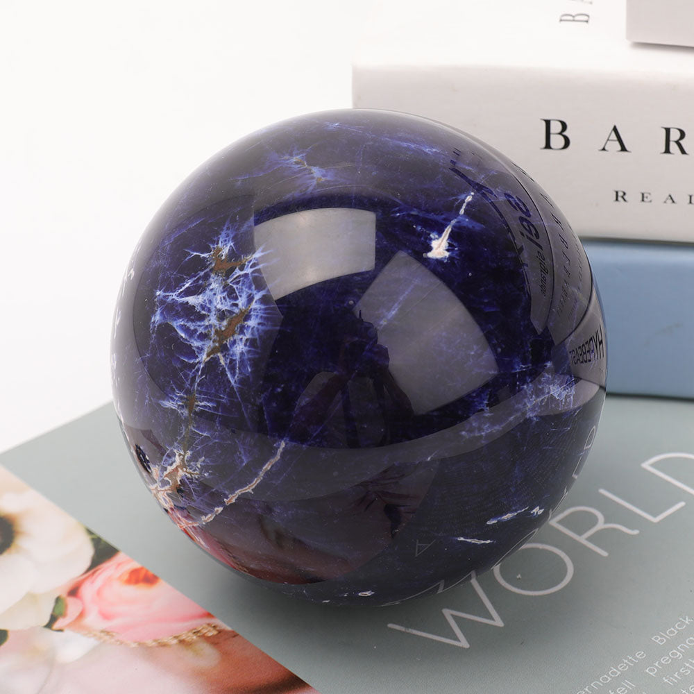 10cm Sodalite Crystal Sphere for Meditation and Healing