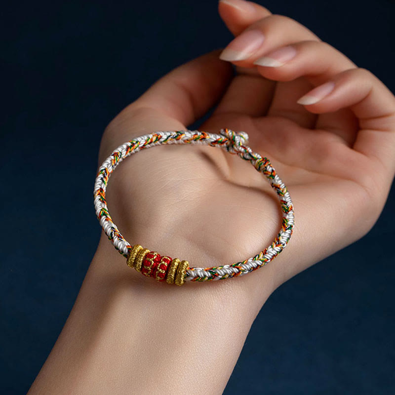 Bracelet en fil rouge fait main avec signe du zodiaque chinois pour la chance et la force