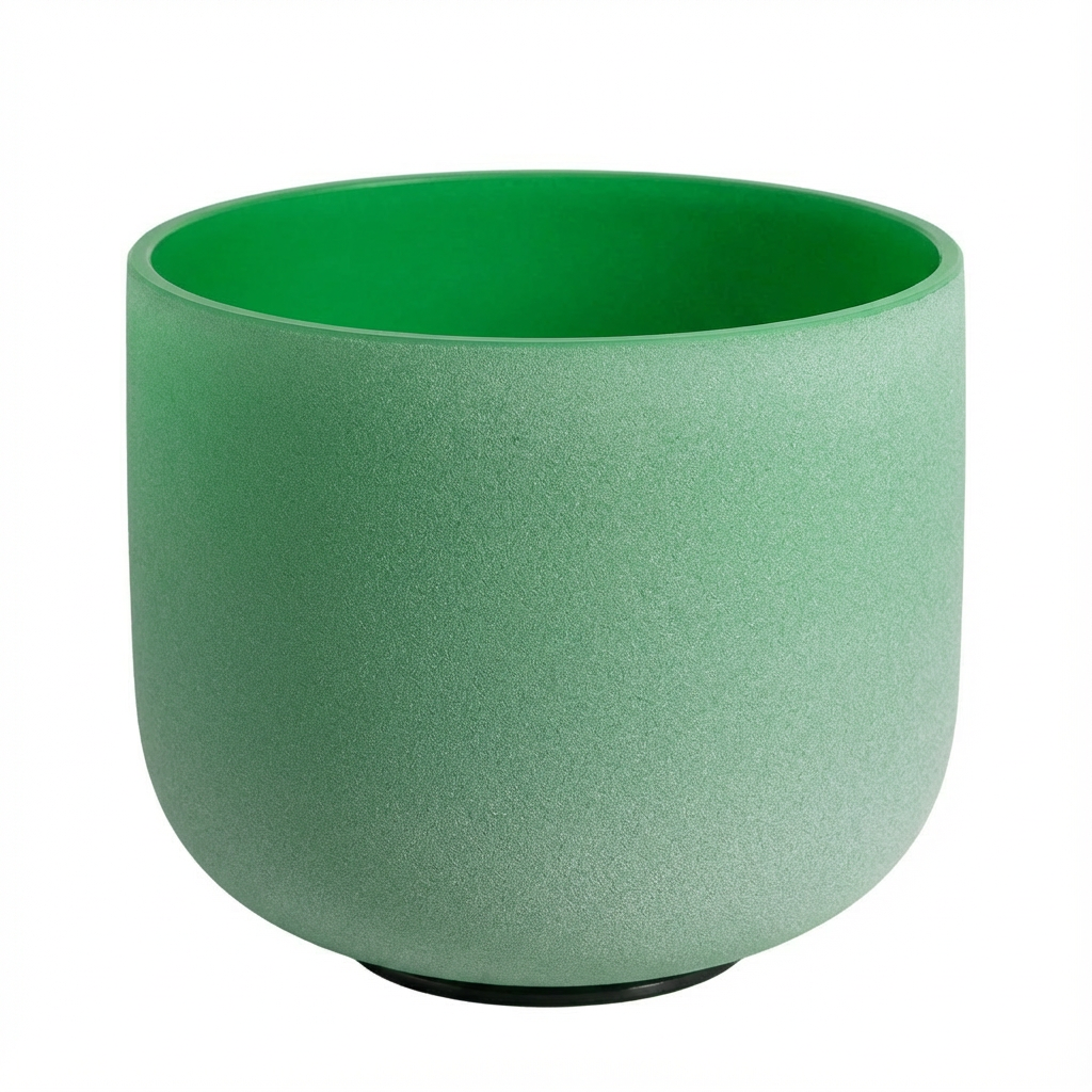 Bol chantant en cristal du chakra du cœur, note F verte