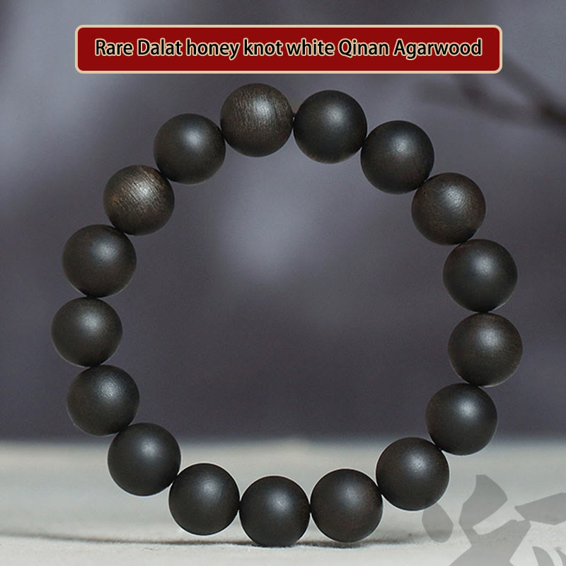 Bracelet de force en bois d'agar de 10 mm - Rare Dalat White Qinan Sinking