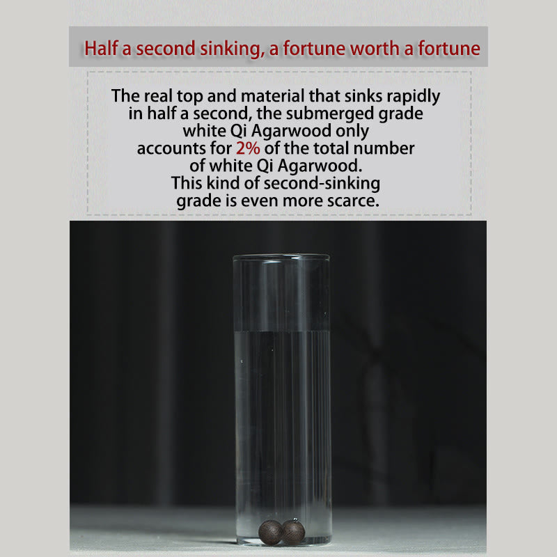 Bracelet de force en bois d'agar de 10 mm - Rare Dalat White Qinan Sinking