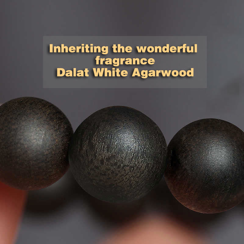 Bracelet de force en bois d'agar de 10 mm - Rare Dalat White Qinan Sinking