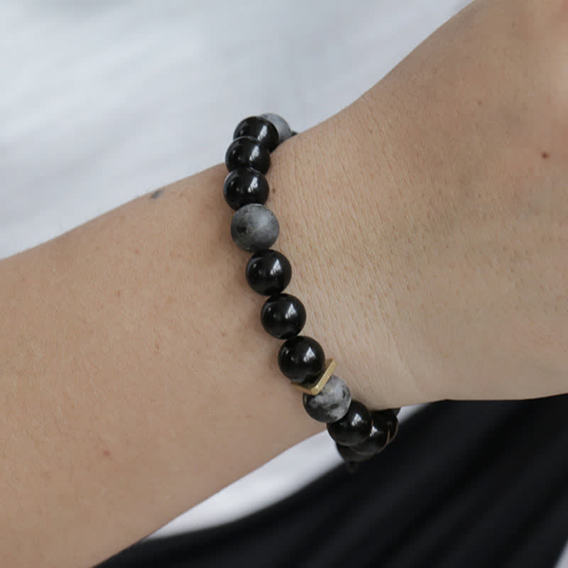 Bracelet de purification en obsidienne noire de 10 mm pour la positivité