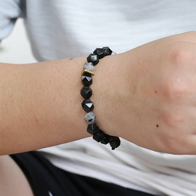 Bracelet de purification en obsidienne noire de 10 mm pour la positivité