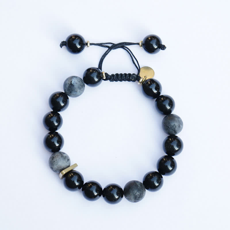Bracelet de purification en obsidienne noire de 10 mm pour la positivité
