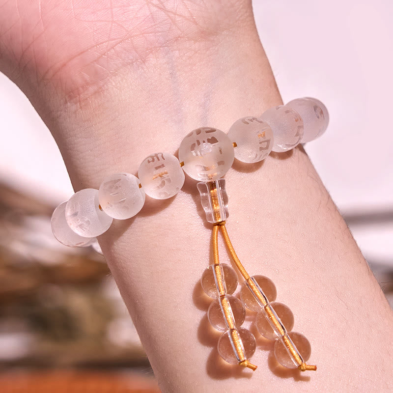 Bracelet de protection Om Mani Padme Hum en onyx noir de 10 mm