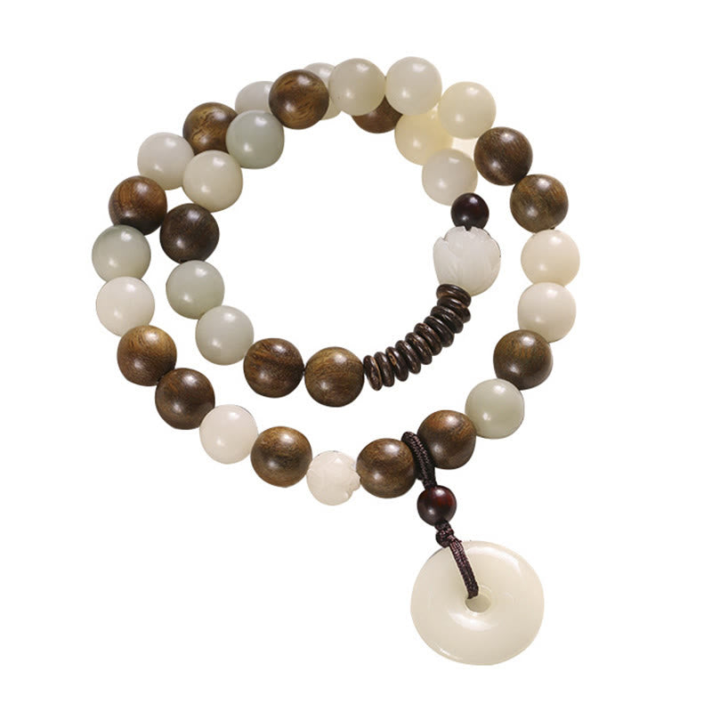 Bracelet Bodhi Seed en bois de santal vert et lotus (10 mm) | Harmony Peace