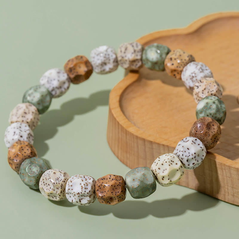 Bracelet spirituel en graines de Bodhi de 10 mm pour la richesse et la chance