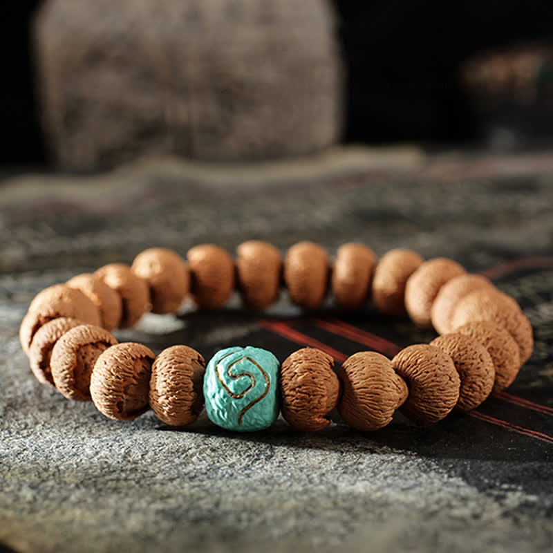 Bracelet de protection en ambre turquoise Bodhi Seed 10 mm