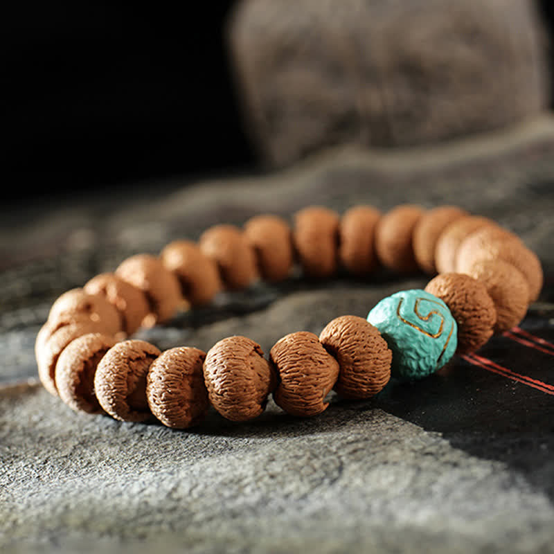 Bracelet de protection en ambre turquoise Bodhi Seed 10 mm