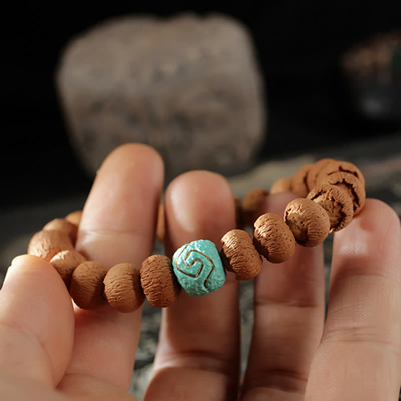 Bracelet de protection en ambre turquoise Bodhi Seed 10 mm