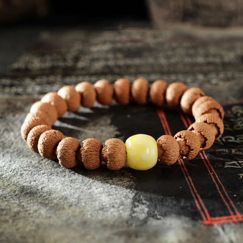 Bracelet de protection en ambre turquoise Bodhi Seed 10 mm