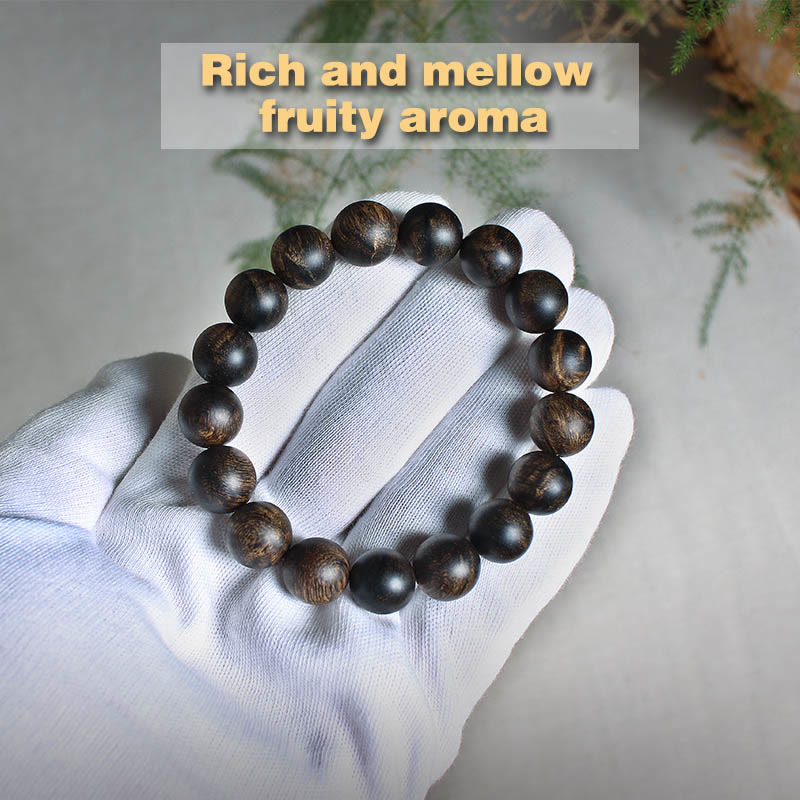 Bracelet de paix en bois d'agar de Brunei de 10 mm avec ondulations d'eau