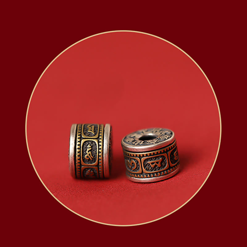 Bracelet calme en argent et cinabre avec symbole du zodiaque chinois de 10 mm