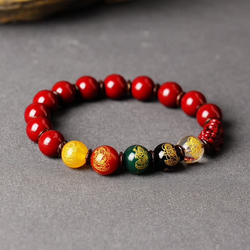 Bracelet PiXiu en cinabre de 10 mm pour la richesse et le calme