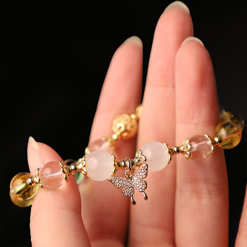 Bracelet à breloques de prospérité et de protection en citrine de 10 mm