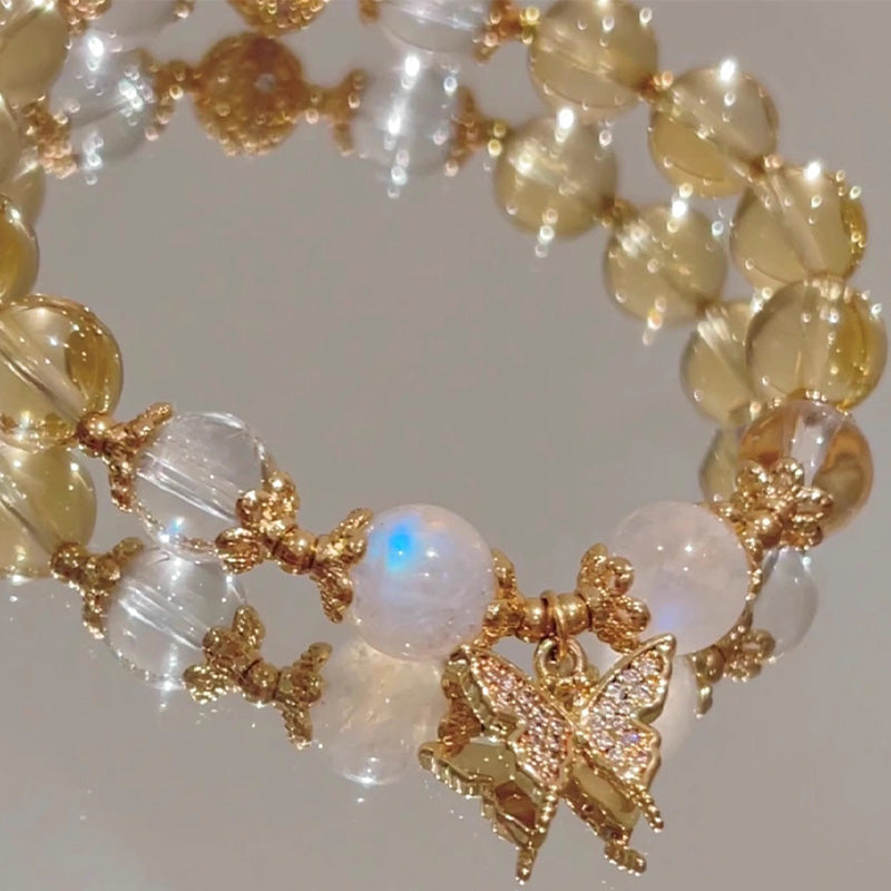 Bracelet à breloques de prospérité et de protection en citrine de 10 mm