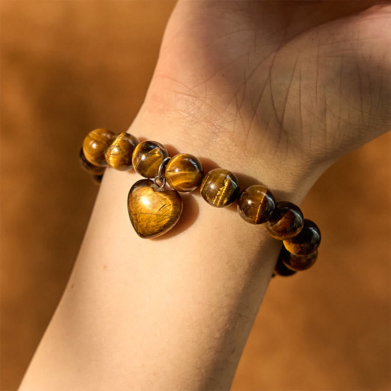 Bracelet d'équilibre en aventurine verte 10 mm avec cœur d'amour