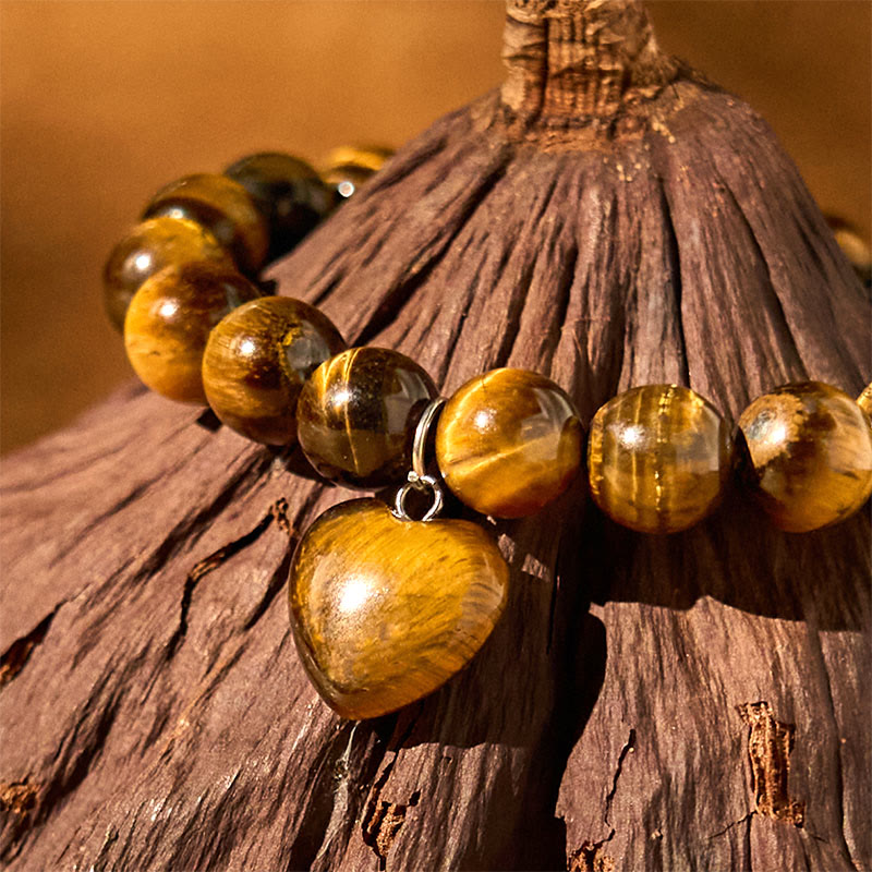 Bracelet d'équilibre en aventurine verte 10 mm avec cœur d'amour