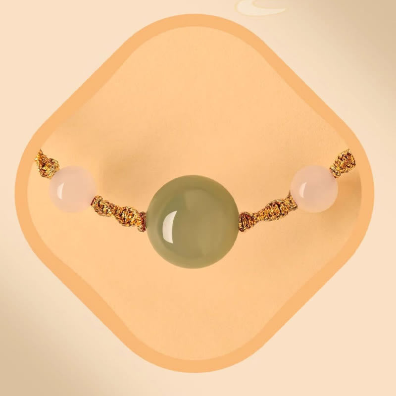 Bracelet tressé porte-bonheur en jade Hetian de 10 mm pour l'équilibre spirituel