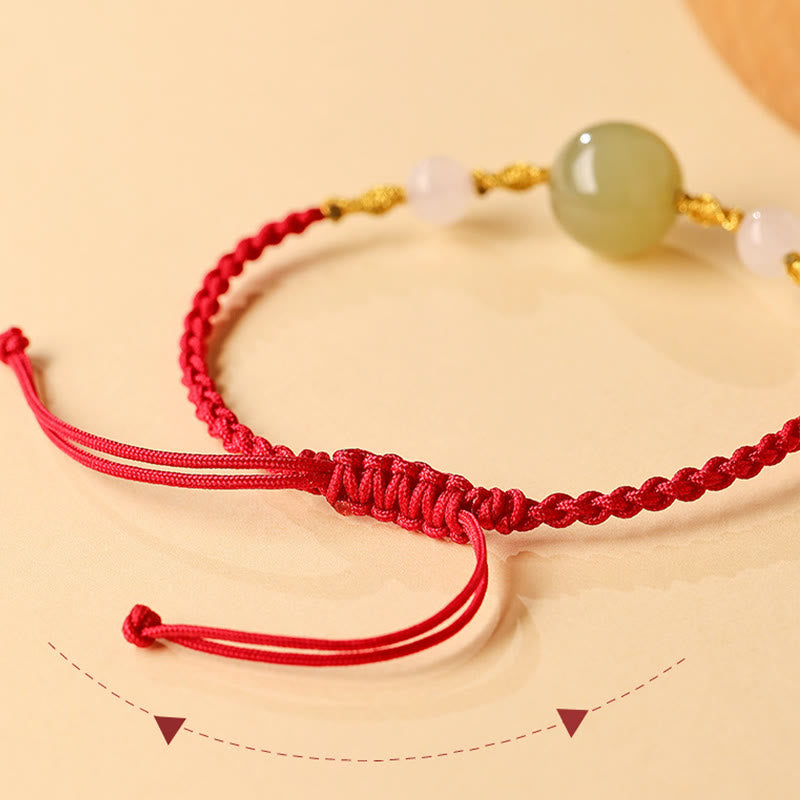 Bracelet tressé porte-bonheur en jade Hetian de 10 mm pour l'équilibre spirituel