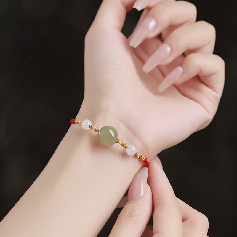 Bracelet tressé porte-bonheur en jade Hetian de 10 mm pour l'équilibre spirituel