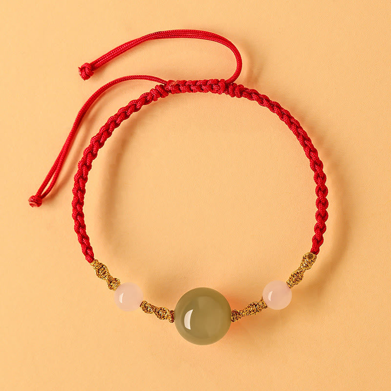 Bracelet tressé porte-bonheur en jade Hetian de 10 mm pour l'équilibre spirituel