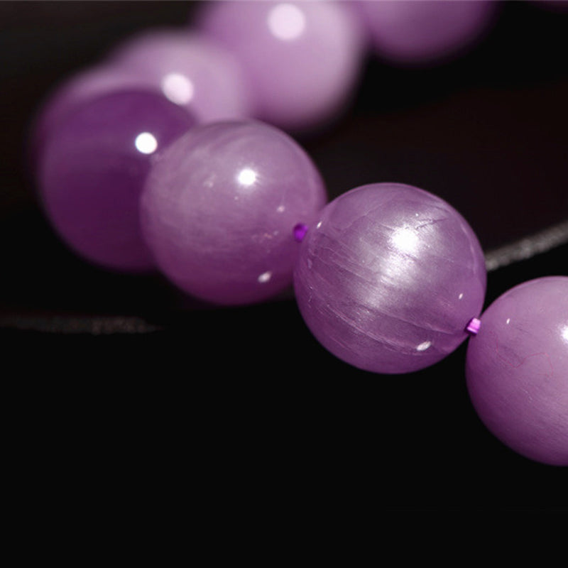 Bracelet spirituel en kunzite de 10 mm pour l'amour et la croissance