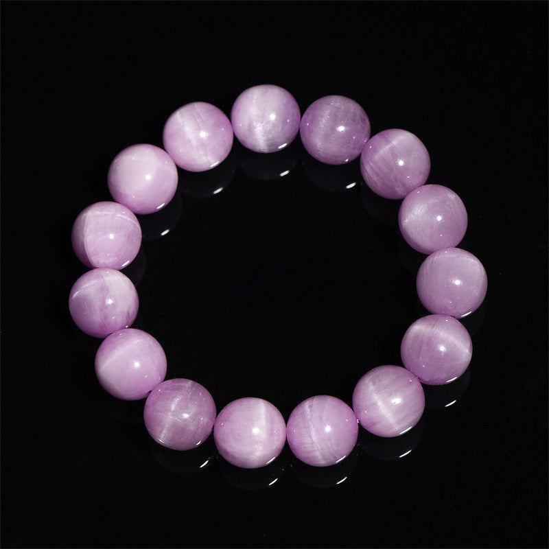 Bracelet spirituel en kunzite de 10 mm pour l'amour et la croissance