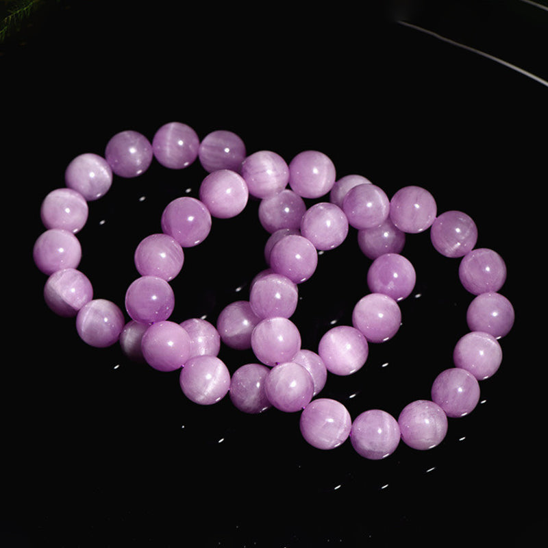 Bracelet spirituel en kunzite de 10 mm pour l'amour et la croissance